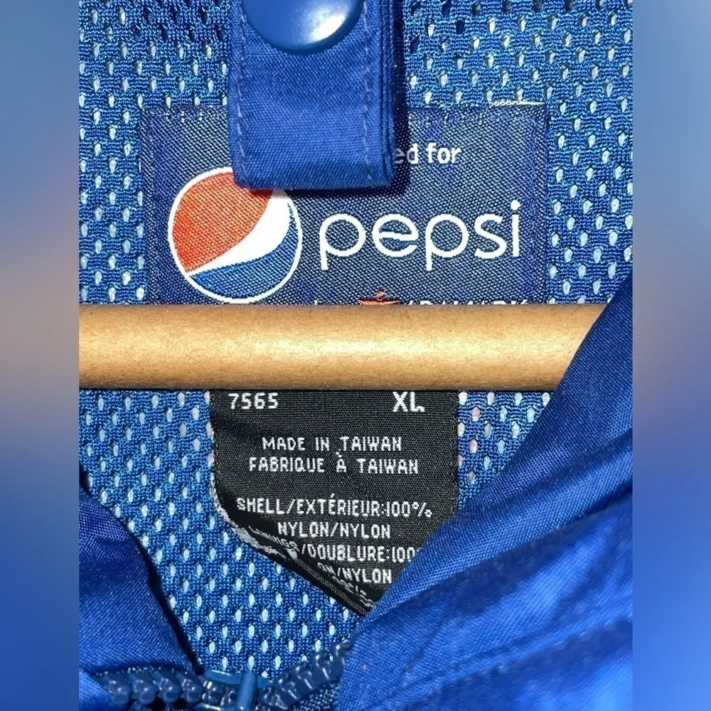 Pepsi Cola Jacket Adult XLarge Navy Full Zip Hooded Lined Aramark Uniform Coat  - Picture 6 of 12